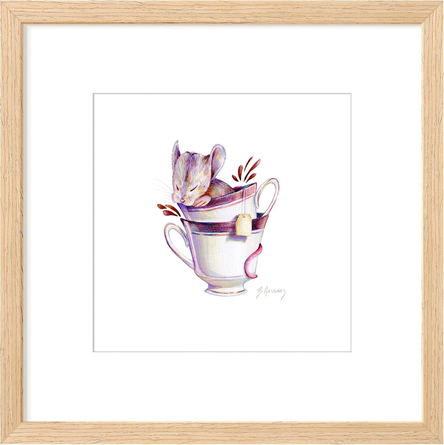 "The Dormouse" Original Drawing (framed)