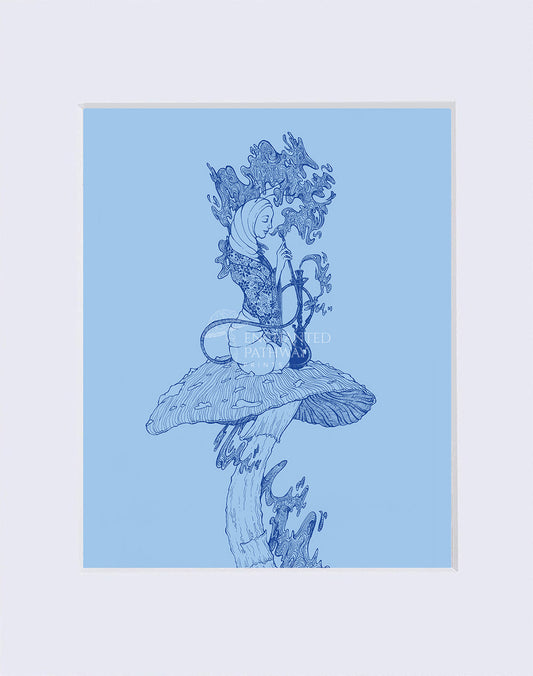 "The Blue Caterpillar" Art Print